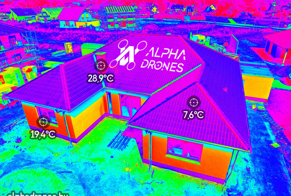 hőkamerás termográfiai vizsgálat családi ház alphadrones